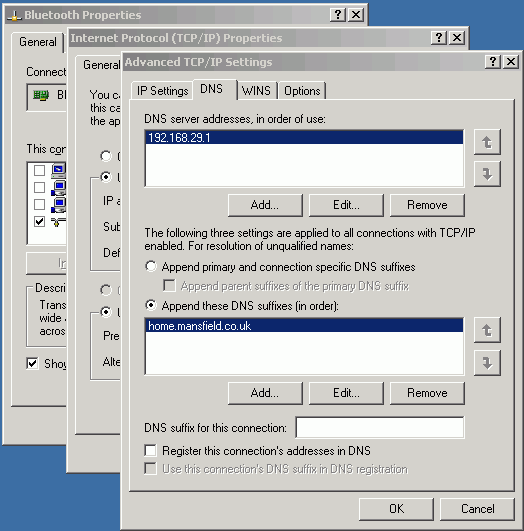 lan properties advanced dns