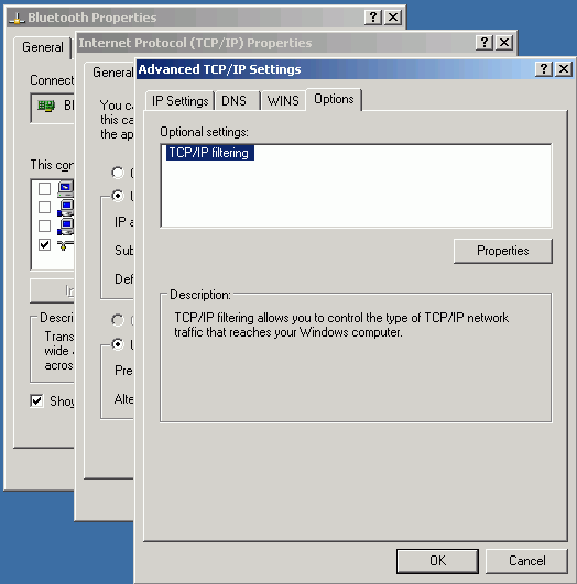 lan properties advanced options